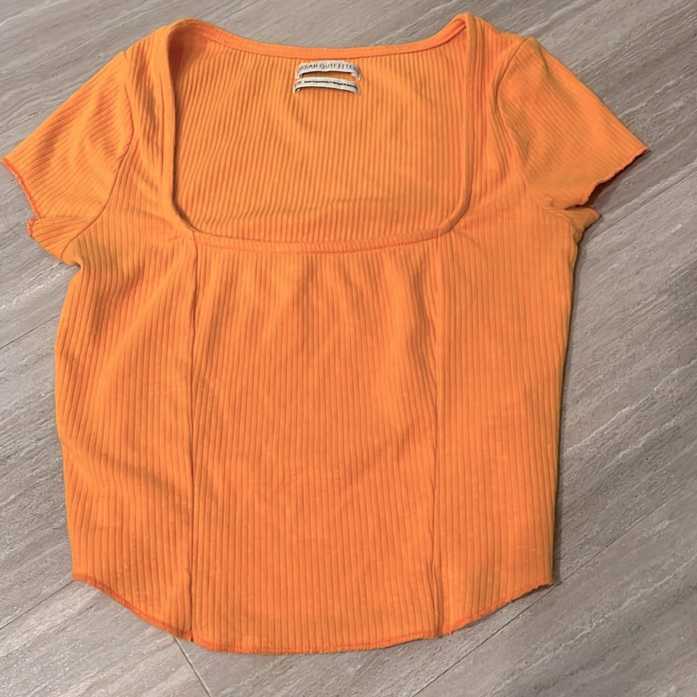 Urban Outfitters Tangerine Square Neck Baby Tee